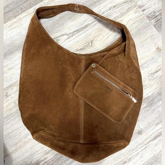 Claudia Firenze Suede Slouchy Hobo Bag Made in Italy - Picture 1 of 4
